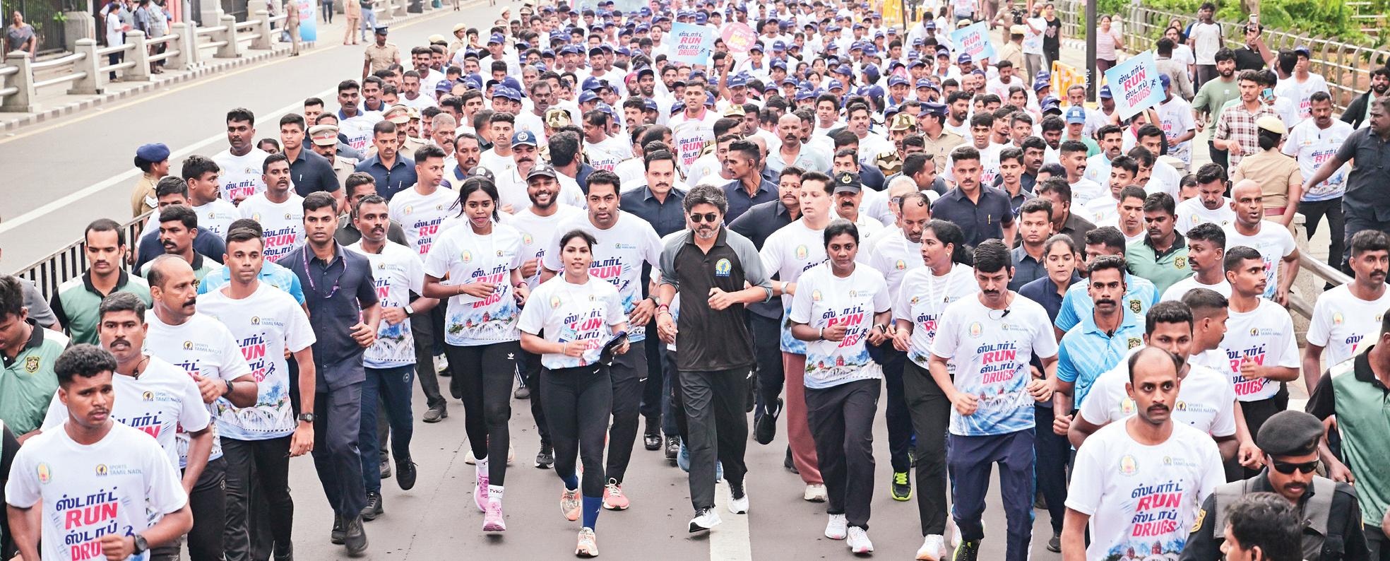 விழிப்புணர்வு ஓட்டத்தில் முதல்வர் விஜய் பங்கேற்பு