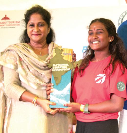 தேசிய சர்ஃபிங் பந்தயம்: கிஷோர், கமலி சாம்பியன்