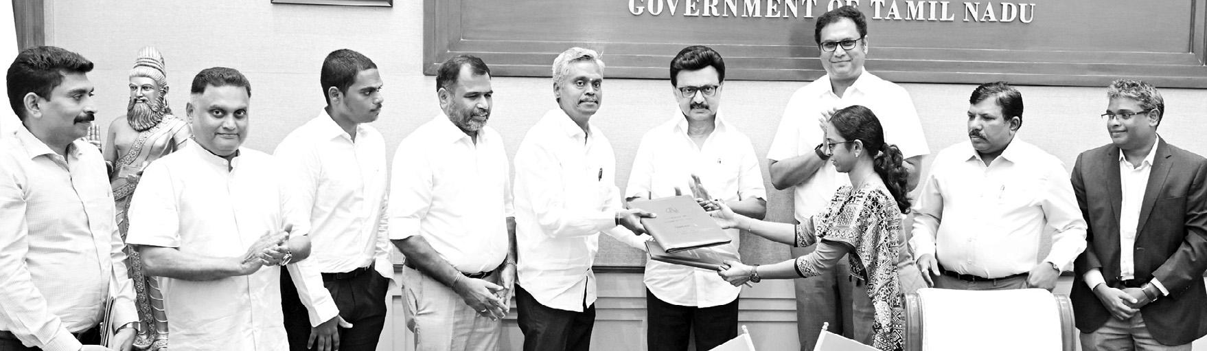 திருவாரூரில் தனியார் ஜவுளி உற்பத்தி ஆலை அமைக்க ஒப்பந்தம்