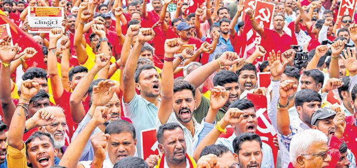 Life comes to standstill in some parts during trade unions' day-long strike