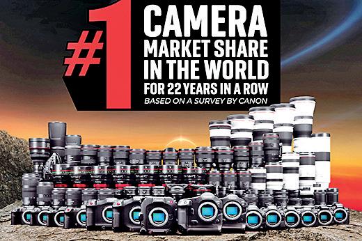 Canon's interchangeable-lens digital cameras No. 1 for 22nd year