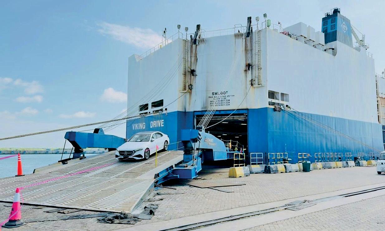 RORO vessel carrying used vehicles arrives at HIP post import restrictions removal