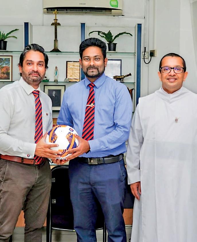 Football equipment donation to Trinity College