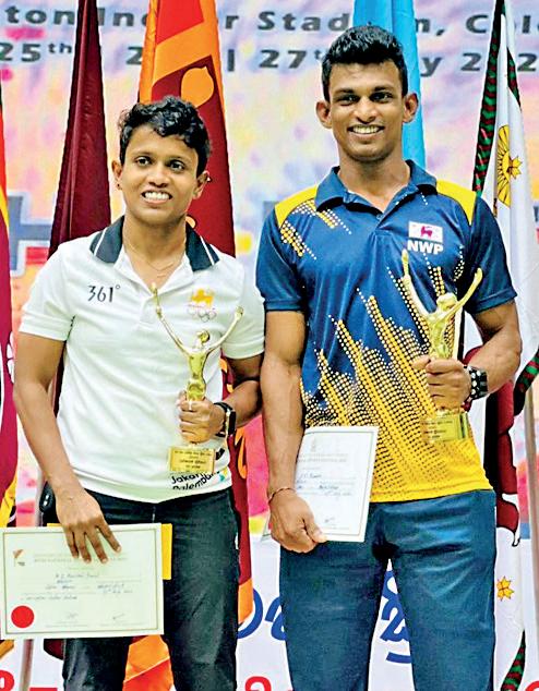 Isuru Kumara and Hansani Gomes best lifters