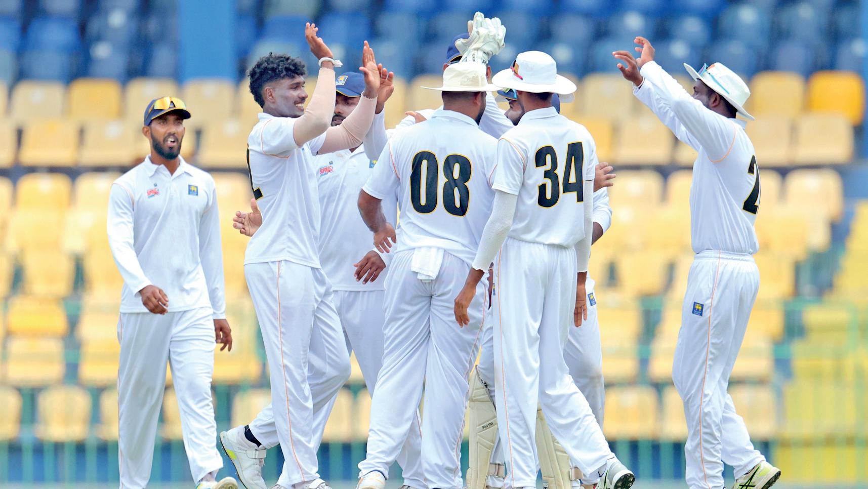 Kusal Mendis (119), Rasantha (97) play rescue knocks, Chamindu bags five