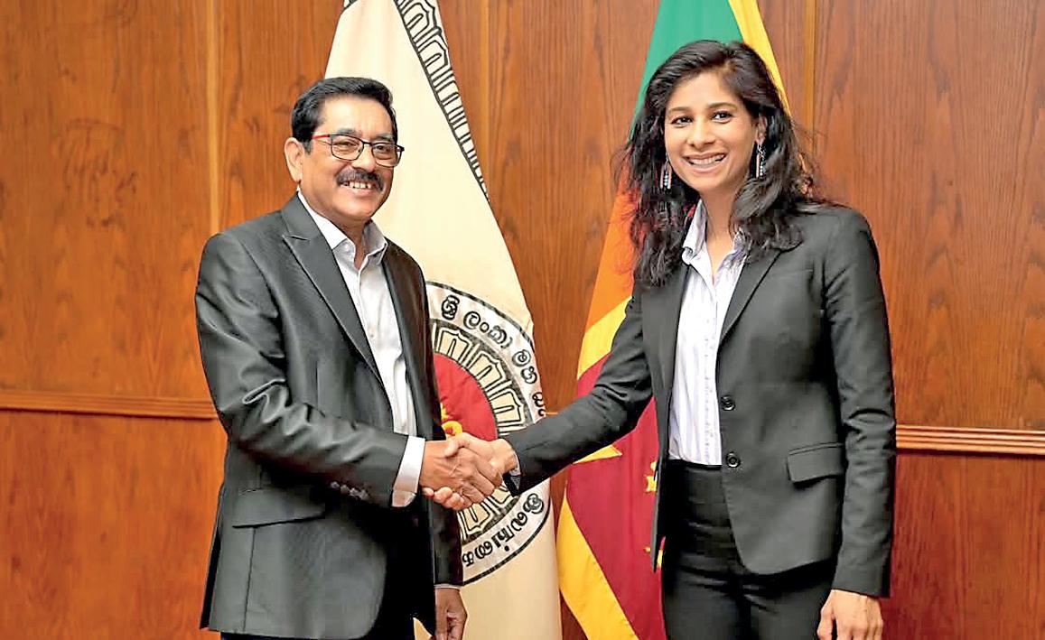 CBSL welcomes IMF's First Deputy Managing Director Dr. Gita Gopinath