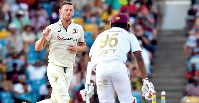 Hazlewood takes five as Australia beat WI in first Test