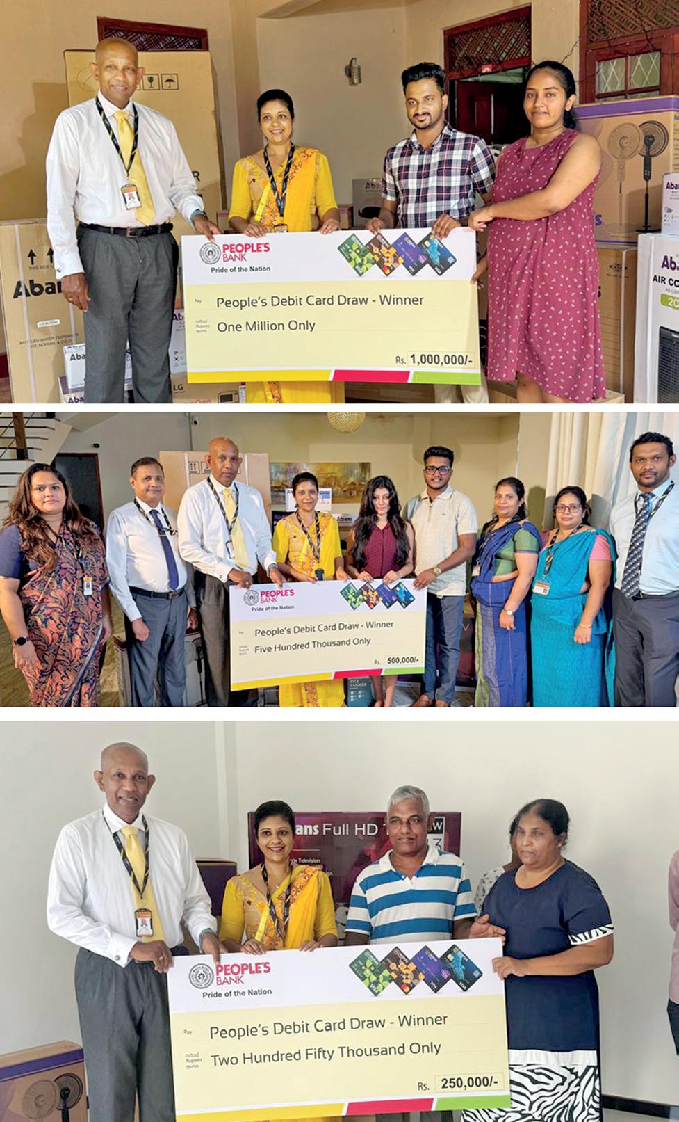 People’s Bank presents prizes to winners of ‘People’s Debit Card Gedaratama Thagi — 02’ grand draw