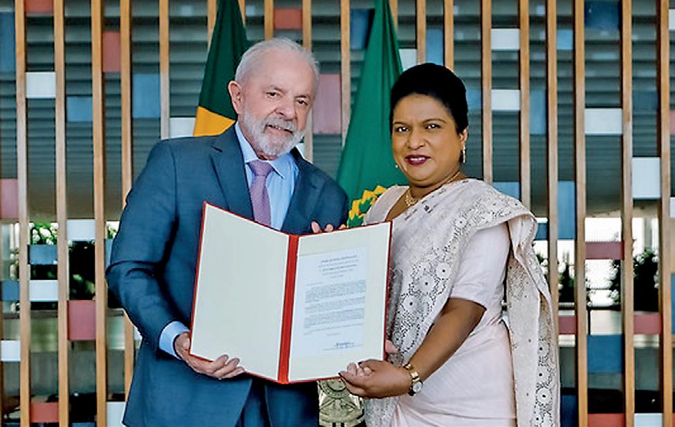 Ambassador to Brazil Colonne presents Letters of Credence to President Lula da Silva