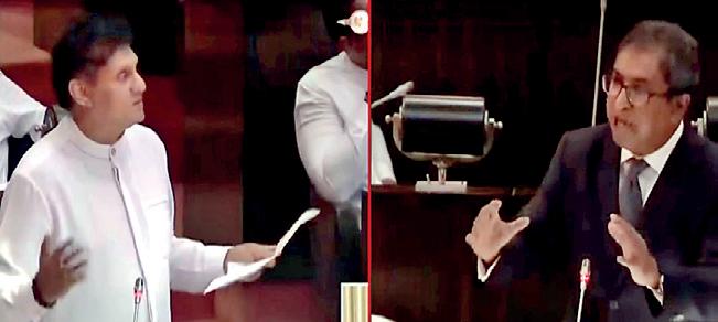 Sajith, Harsha split on Budget, IMF and response to Ditwah crisis