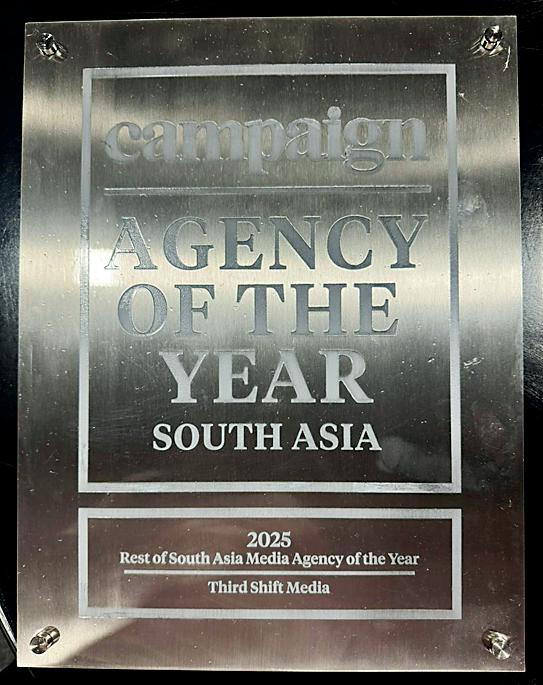 Third Shift Media honoured Agency of the Year South Asia at Campaign Asia