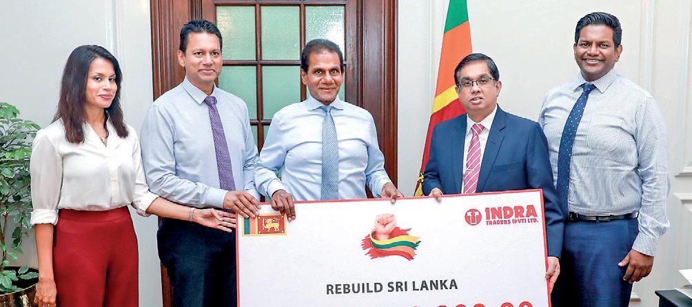 Indra Traders gives Rs. 100 m to 'Rebuilding Sri Lanka' Fund