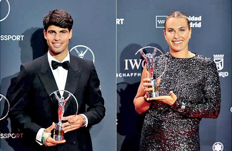 Tennis duo Sabalenka and Alcaraz sweep top Laureus sports honours