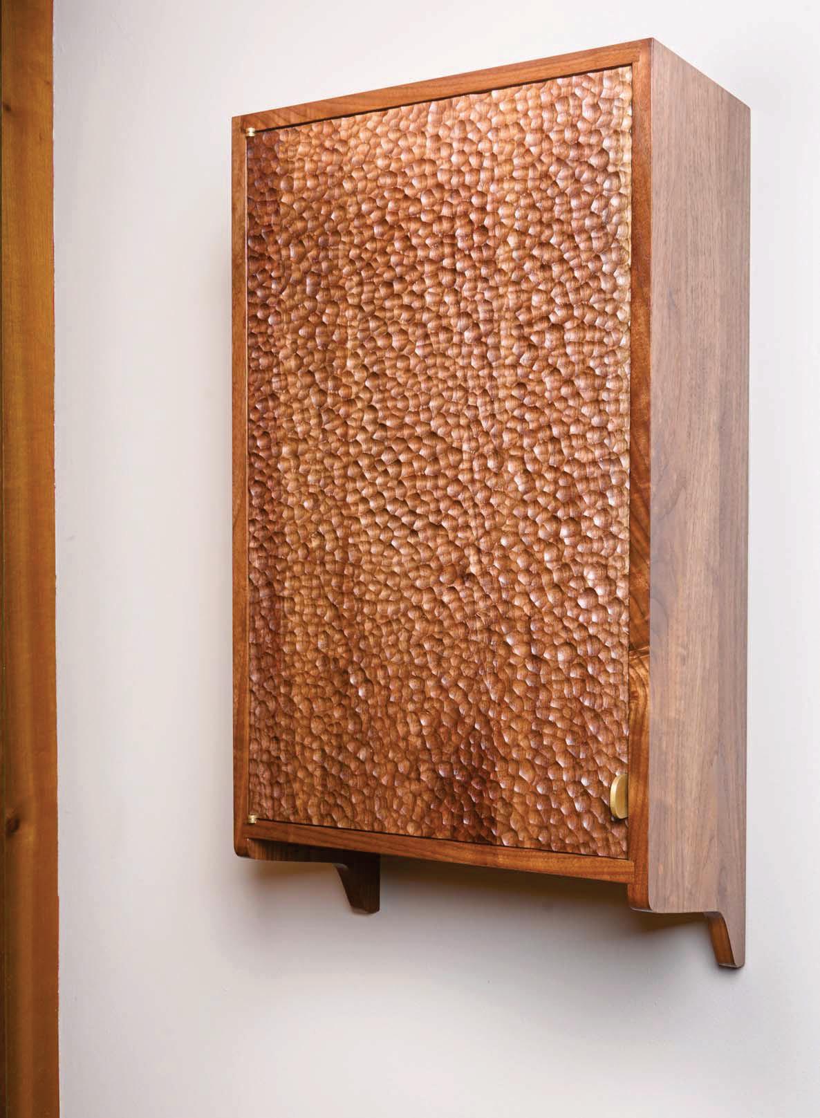 Textured Walnut Wall Cabinet
