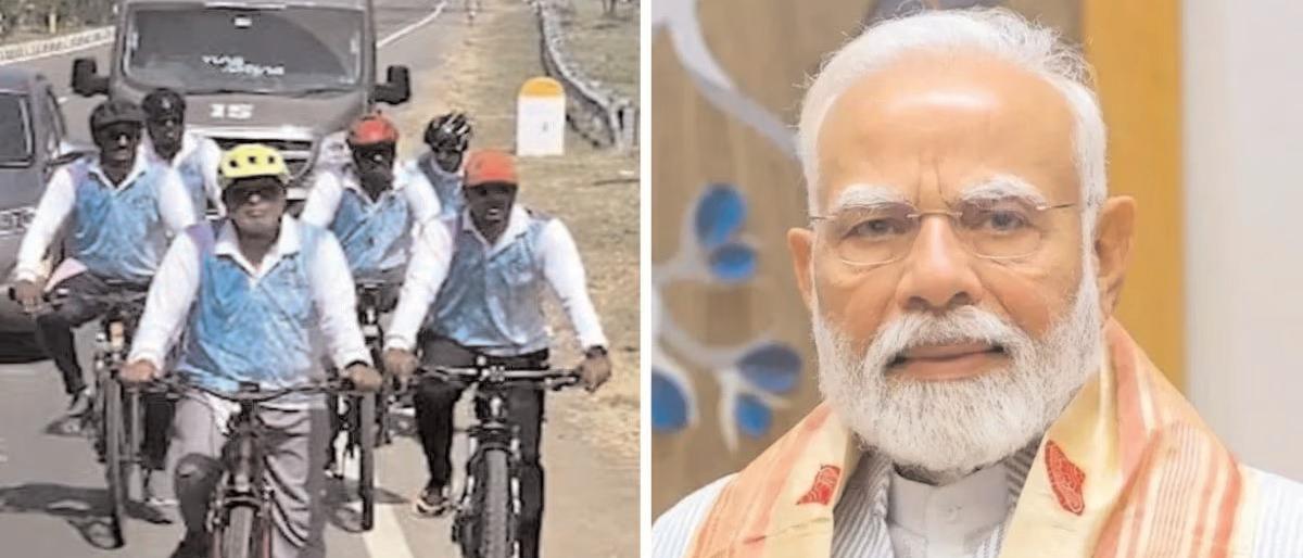 बेंगलूरु से साइकिल से कन्याकुमारी तक जाने पर मोदी ने एस सुरेश कुमार को बधाई दी
