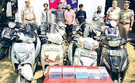 दोपहिया वाहन चोरी करने वाले अंतर्राज्यीय गिरोह के 5 सदस्य काबू