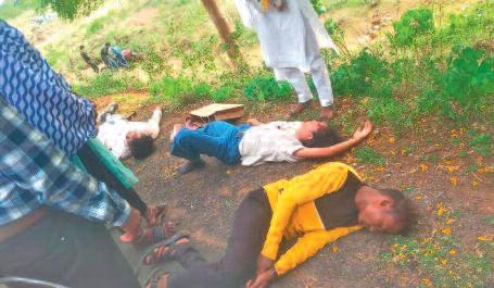 बाइक फिसली, युवती सहित दो युवक घायल