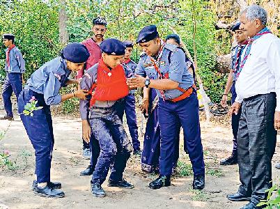 स्काउट्स एवं गाइड्स ने आपातकालीन मॉकड्रिल का किया आयोजन