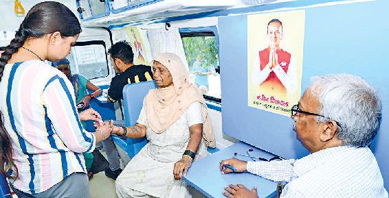 शिविर मे 104 मरीजों का स्वास्थ्य जांचा