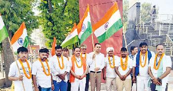 हिन्दू राष्ट्र महासभा ने एक राष्ट्र एक चुनाव को लेकर निकाली पैदल यात्रा