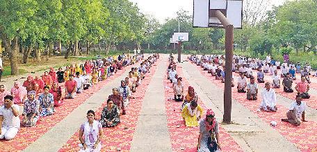 अंतरराट्रीय योग दिवस को लेकर कनीना में विशेष योग शिविर का आयोजन हुआ