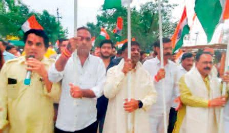 भाजपा माना मंडल की तिरंगा यात्रा में मंत्री केदार कश्यप हुए शामिल