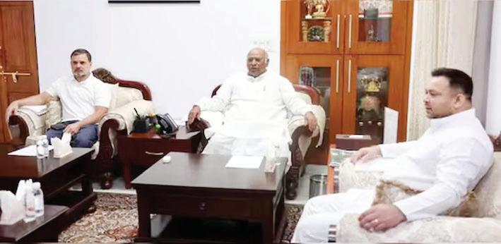 Tejashwi meets Kharge, Rahul to discuss poll preparedness; confident of INDIA bloc govt in Bihar