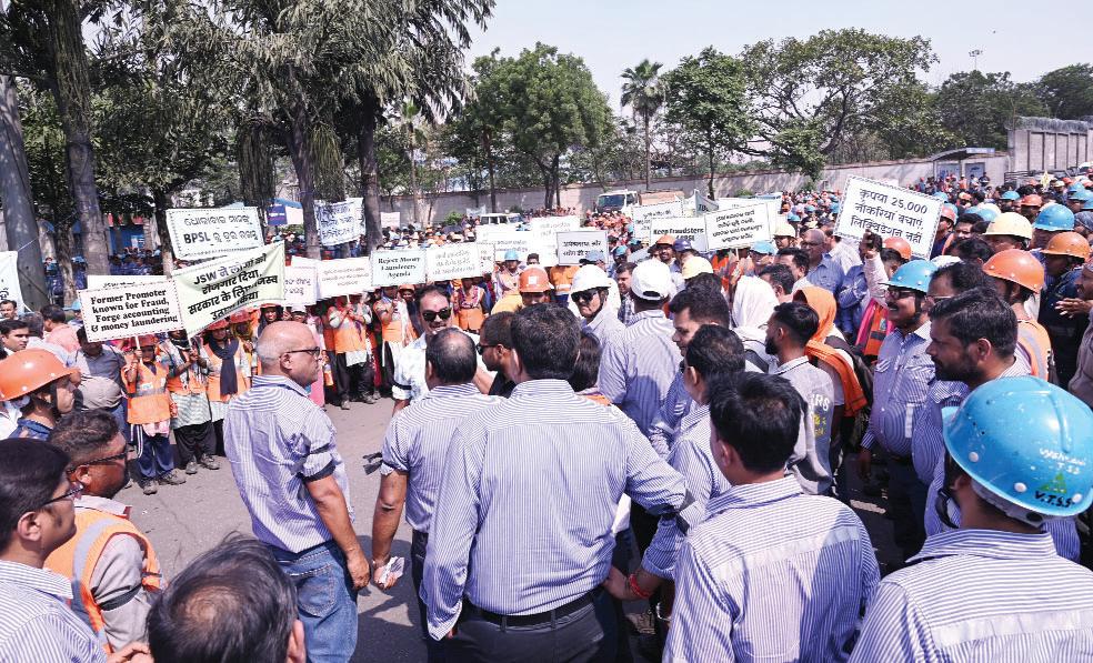 Massive protest in Jharsuguda against SC ruling on JSW Steel's acquisition of BPSL plant