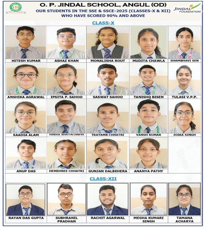 OP Jindal School Angul celebrates 100 per cent success in CBSE Class 10 and 12 Examinations