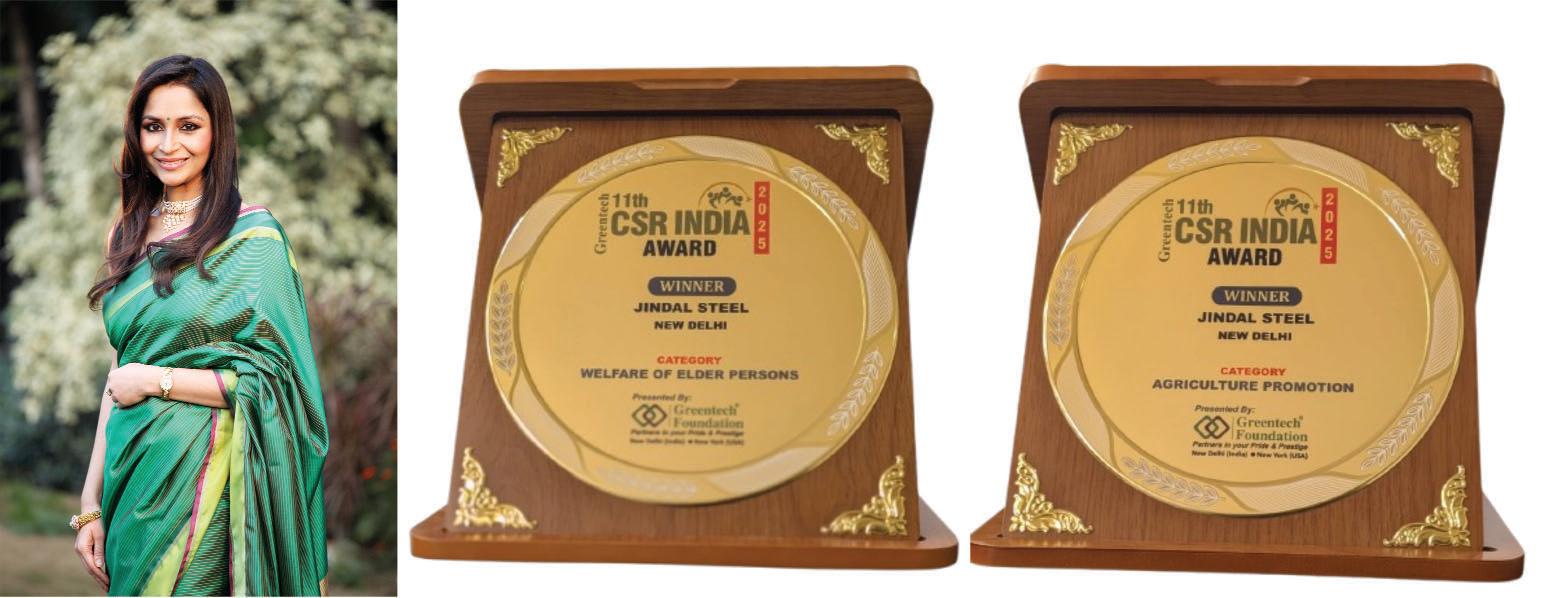 Jindal Steel & Power honoured with dual Greentech Awards for Excellence in Agriculture Promotion, Welfare of Elder Persons