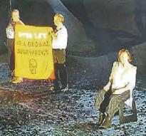 Two arrested for Sigourney theatre demo