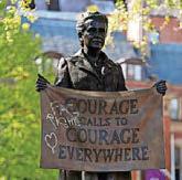 CCTV scoured after 7 statues defaced at trans rights rally