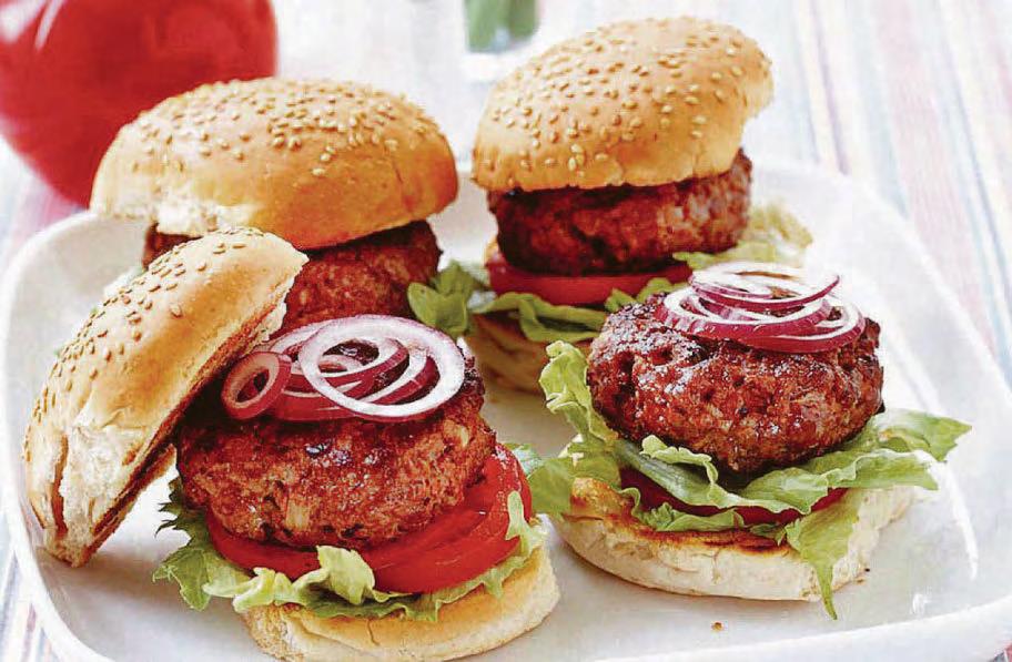 Homemade beef burgers