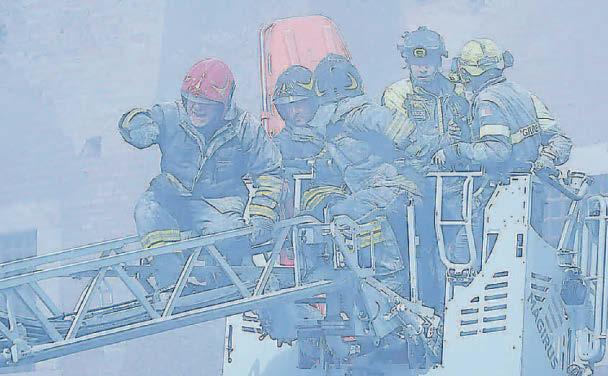 Tower disaster traps worker