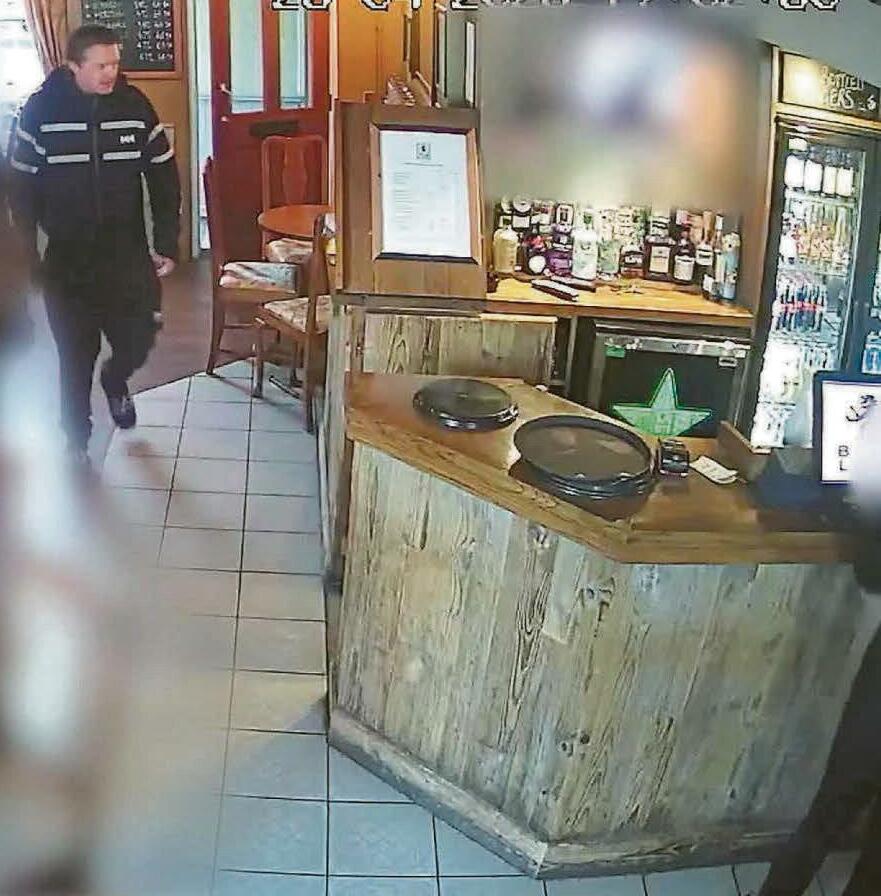 Moment man went to pub after murdering his wife