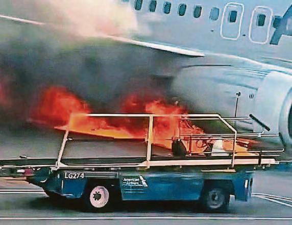 On a wing and prayer ...aeroplane fire drama