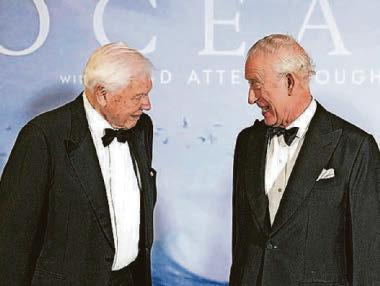 Charles joins audience for Sir David's latest film