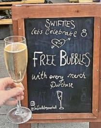 Swiftie glass of free fizz at pub that star name-checked