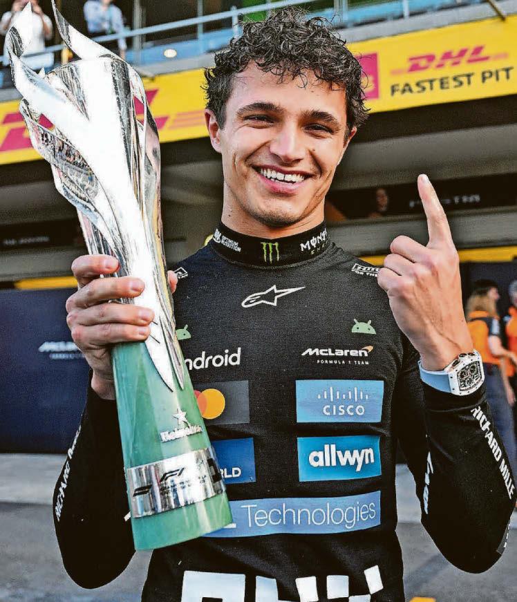 NORRIS IN TOP GEAR FOR FINAL STRAIGHT