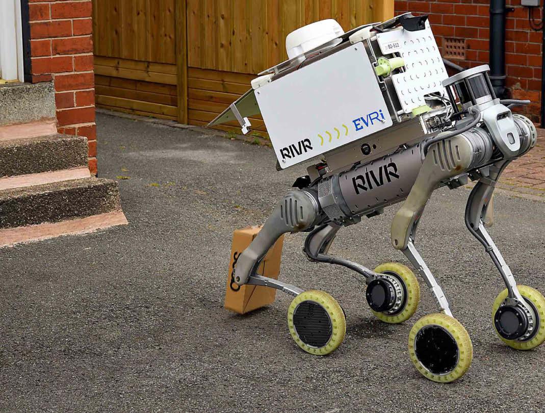 Robodog delivers a parcel on doorstep!