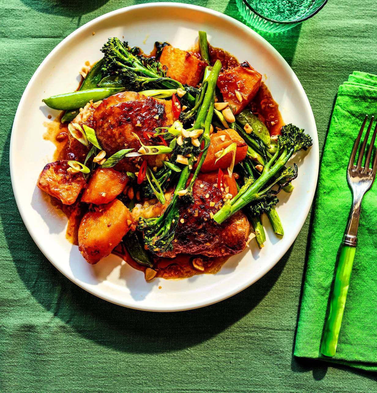 Orange chicken traybake