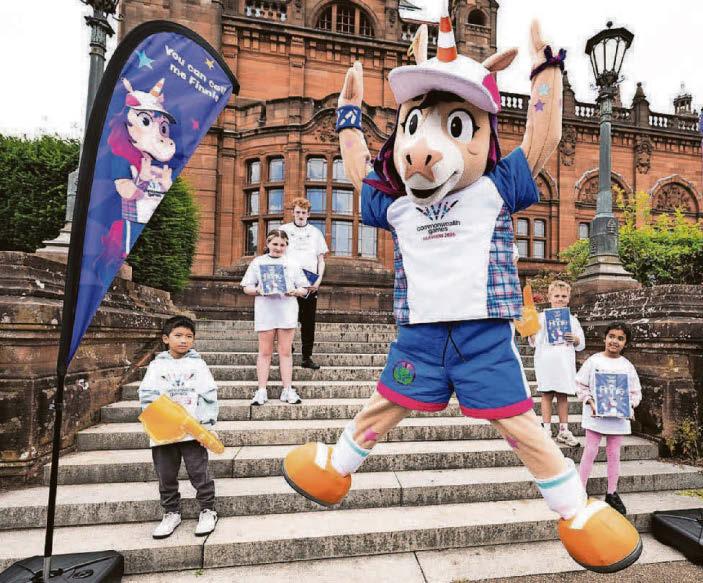 Unicorn mascot leads nation to starting line