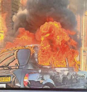 Cab torched in on-street drama
