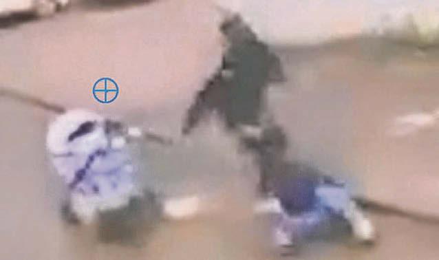 Thugs batter man walking with baby