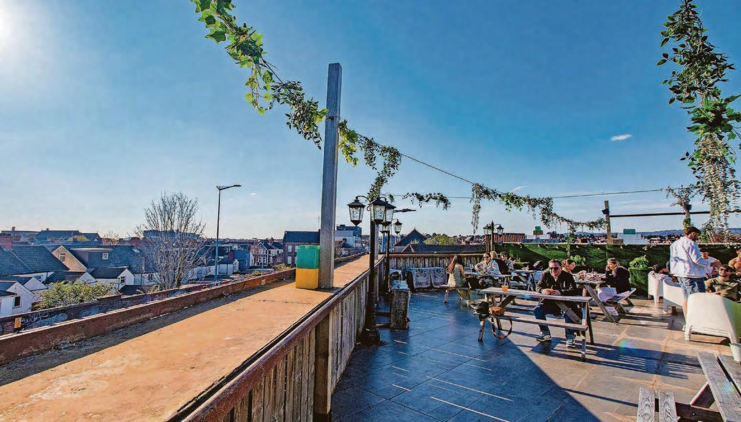 Hidden rooftop bar with sprawling views of city