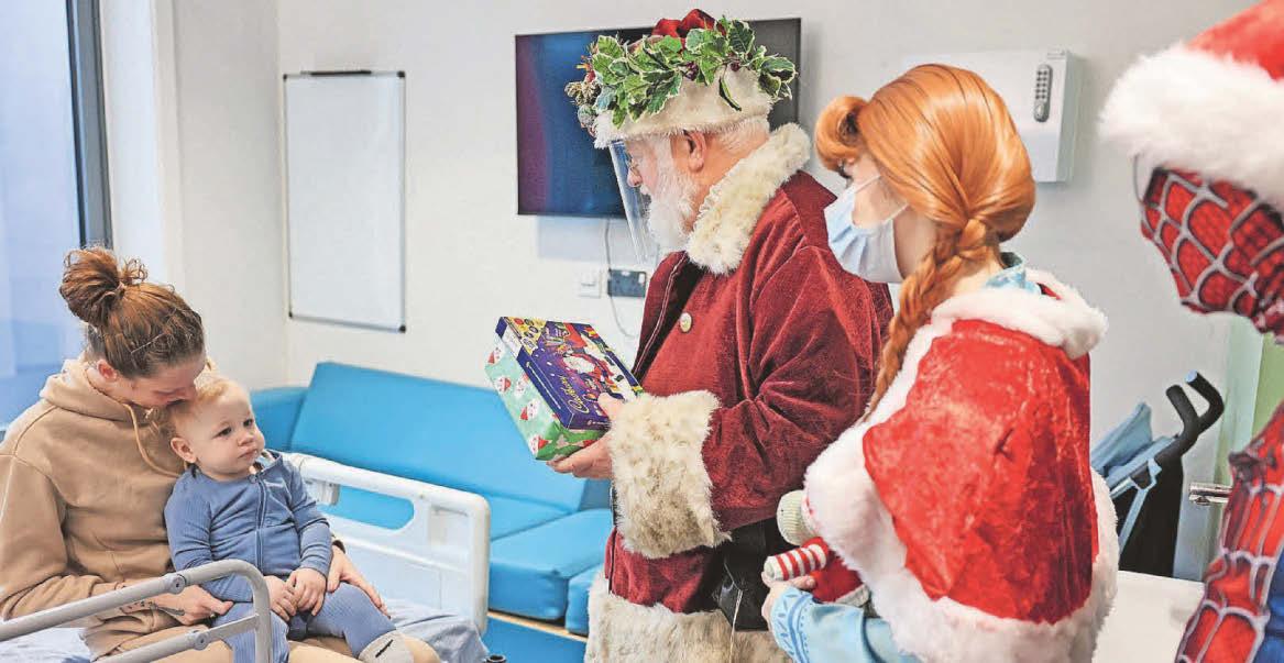 Santa and pals visit children in hospital