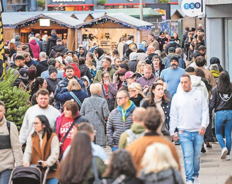 Busy scenes as shoppers flock to city