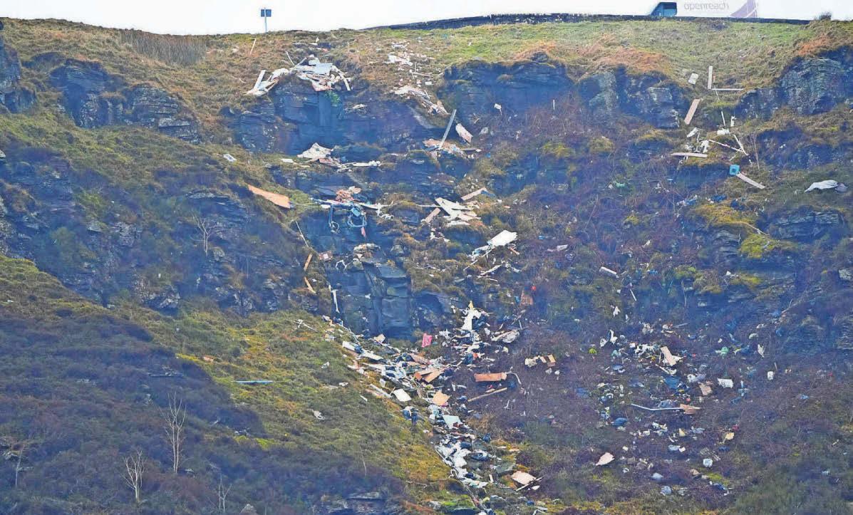 Outcry as mountain is left covered in 'river' of rubbish