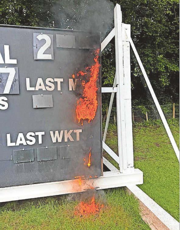 Vandals set fire to city cricket club’s scoreboard
