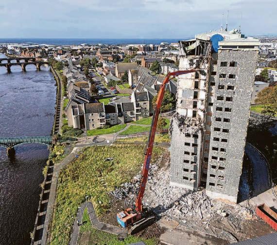 Demolition begins on last of the Riverside flats in Ayr